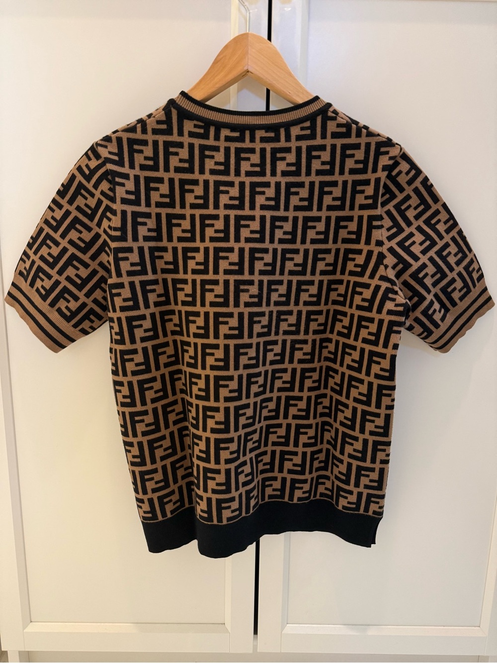 Fendi Brown and Black FF Logo Crewneck Sweater - Picture 2 of 3